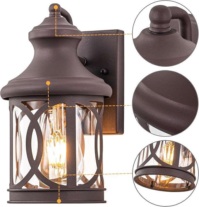 2-Pack Outdoor Wall Lights, Porch Lights, Waterproof Outdoor Wall Sconce - Image 3