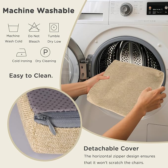AddGrace Anti-Slip Bar Stool Cushions Square Bar Stool Seat Cushions - Image 4