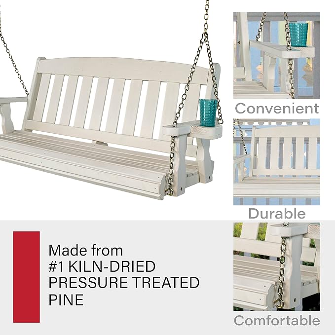 Amish Casual Heavy Duty 800 Lb Mission Treated Porch Swing - Image 6