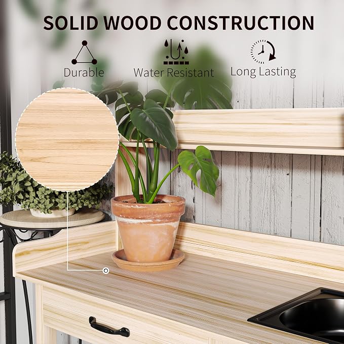 Outsunny Potting Bench Table - Image 5