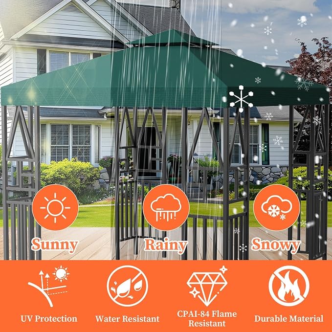 Gazebo Canopy Replacement 10x10ft Outdoor Shelter - Image 2