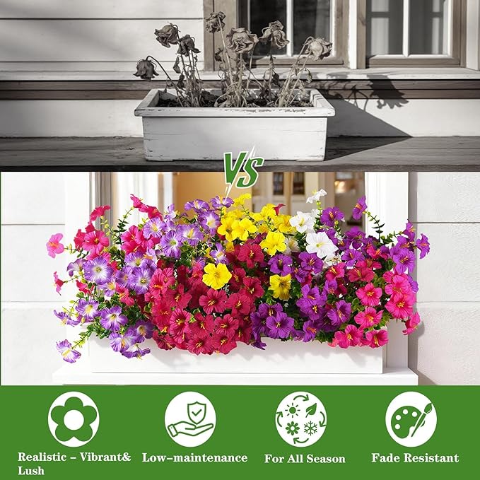 INQCMY Artificial Flowers for Outdoors Fake Plants Spring Decoration, 12 - Image 4