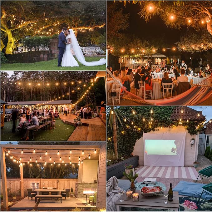 Mlambert 50Ft LED Outdoor String Lights G40 Globe Dimmable Patio Light - Image 9