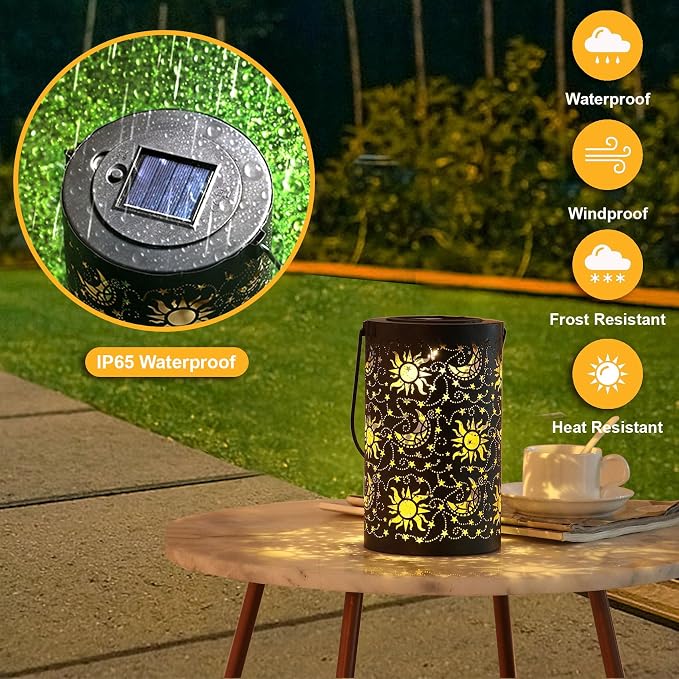 Outdoor Solar Lanterns Garden Decor Hanging Solar Lantern Lights Waterproof - Image 2