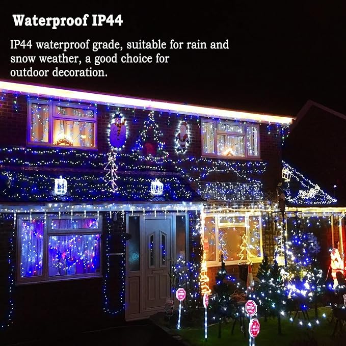 KNONEW Outdoor Christmas Lights 500 LED 197ft String Lights 8 Modes & Memory - Image 4