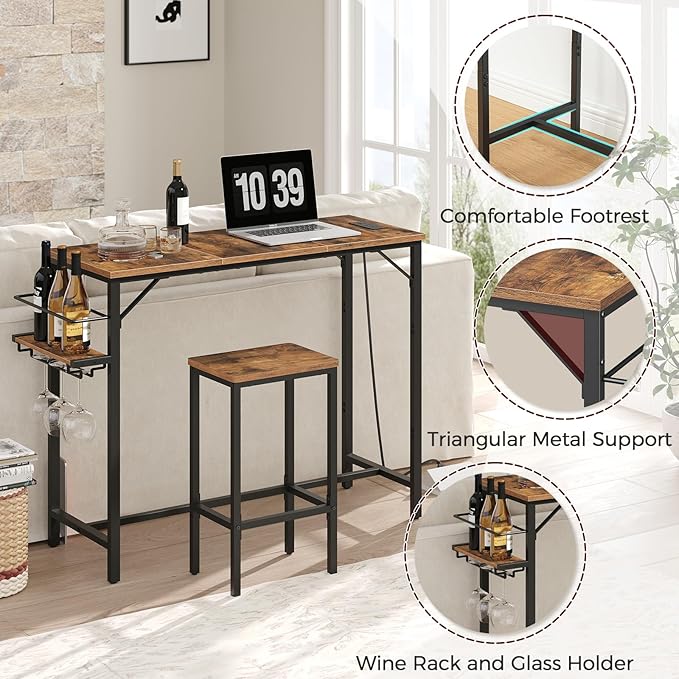Bar Table, 35.4-Inch Counter Height Pub Table - Image 4