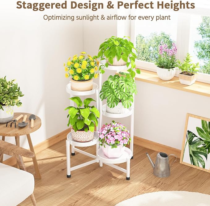 LASZOLA 5 Tiered Folding Tall Plant Stand Indoor - Image 7