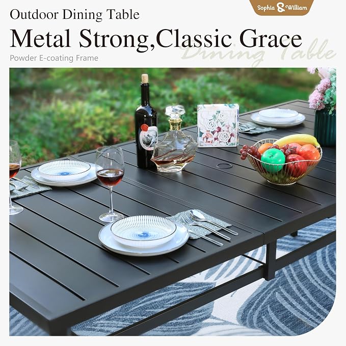 Sophia & William Patio Dining Set 9 Pieces, Patio Table and Chairs Set - Image 5