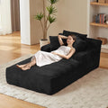 80 Inch Chaise Lounge Chair Indoor, Oversized Corduroy Upholstered Boneless by HANXIN