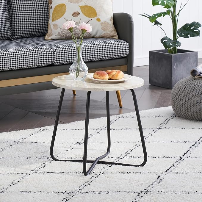 VECELO 17.7 inch Small Round Outdoor Side Table, Patio End Table, Waterproof - Image 5