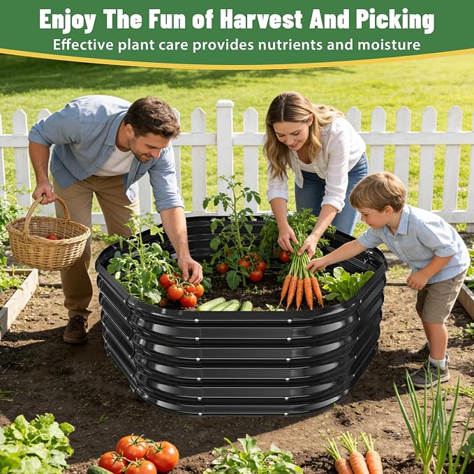 Hexagon Raised Garden Bed, 48 Inch Diagonal & 16.5 Inch Tall, Galvanized Steel - Image 5