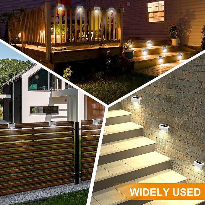 Geelin 32 Pcs Solar Deck Lights Outdoor, Waterproof LED Solar Step Fence Lights - Image 7