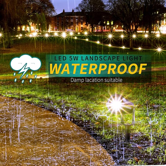 LED Landscape Lights, 5W 120V AC Outdoor Pathway Garden Yard Spotlight - Image 5