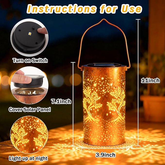 Tree of Life Solar Lanterns Outdoor Waterproof, Birthday Gifts - Image 4