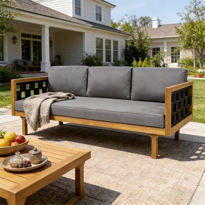 Christopher Knight Home Rosie Acacia Wood Outdoor Daybed Sofa by ChristopherKnightHome