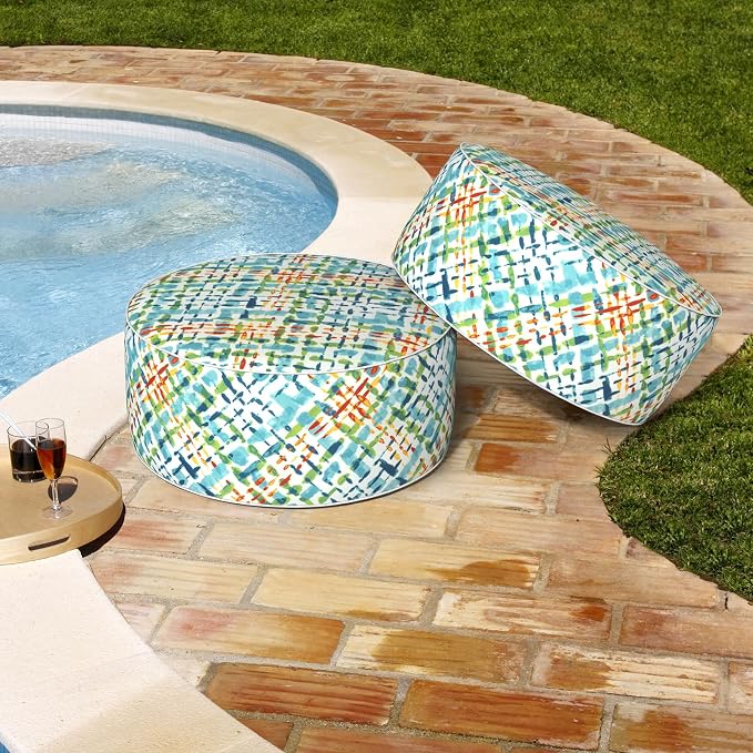 Patio Inflatable Ottoman, 21x9 Inch Portable Stool Ottoman - Image 5