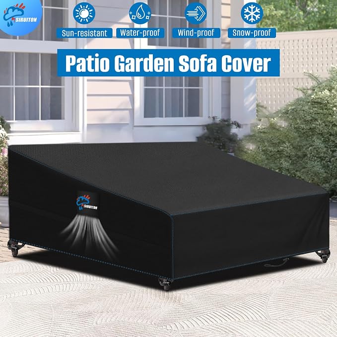 SIRUITON Garden Patio Rattan Daybed Cover Patio Bed Cover 61" W x 48" D x 37" H - Image 5
