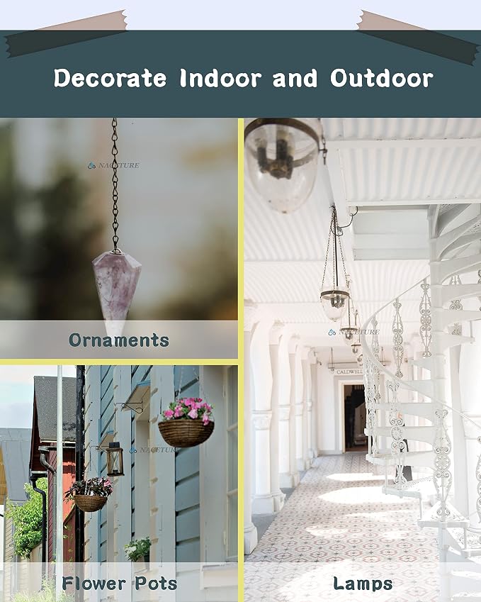 NACETURE Ceiling Hooks for Hanging Plants 3 Pack - Image 5