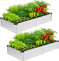 2 Pack 8x4x1FT Galvanized Metal Raised Garden Bed Kit by Unknown