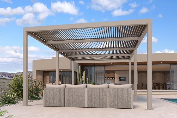 PURPLE LEAF Louvered Pergola 12' × 20' Outdoor Hardtop Gazebo Adjustable - Image 8