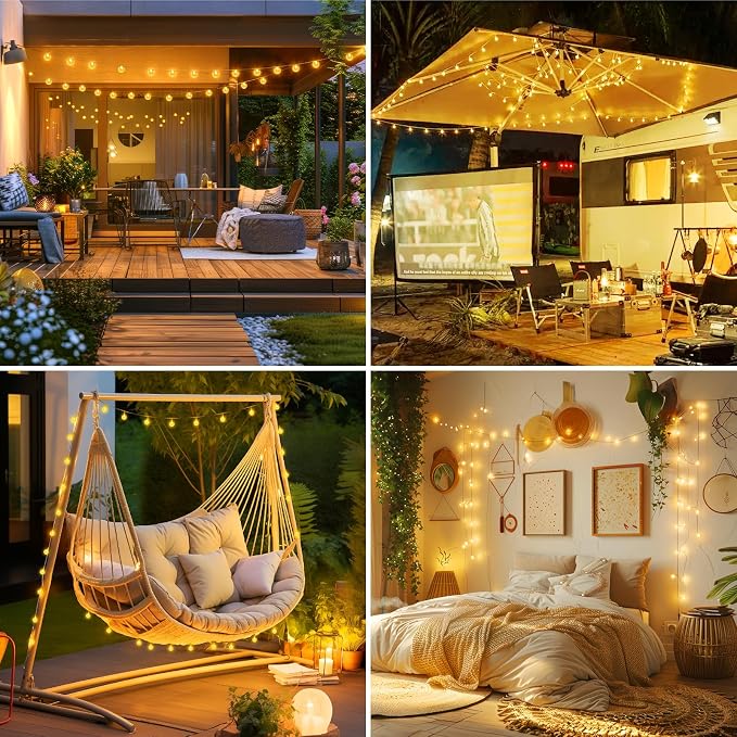 Minetom Crystal Globe String Lights Plug in - 66 ft 200 LED Globe Fairy String - Image 4