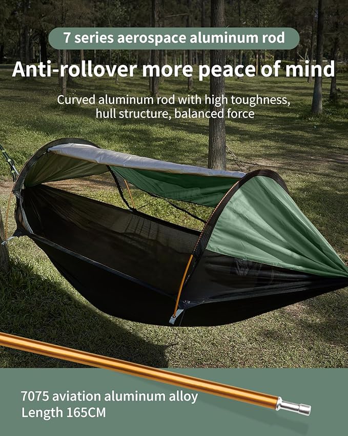 Camping Hammock Tent with Mosquito Net and Sunshade, Extra Large - Image 5