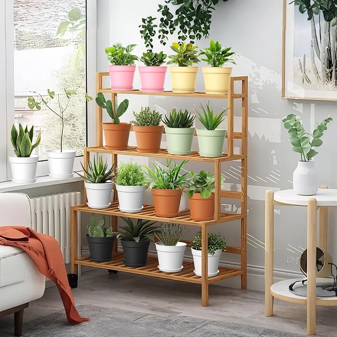 20 Pack 6 Inch Plant Pots with Drainage and Saucers, Stackable Nursery Planters - Image 6