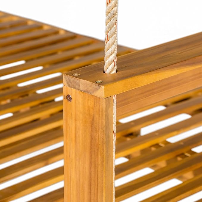 Harper & Bright Designs Patio Wooden Twin Size Porch Swing Daybed Frame - Image 5