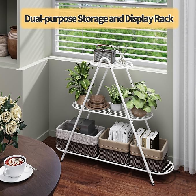 Plant Stand for Patio, 3-Tier Metal Plant Shelf–Indoor/Outdoor Display Rack for - Image 6