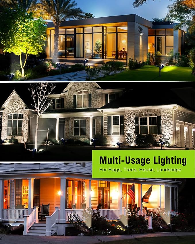 Solar Spot Lights Outdoor, Bright Solar Landscape Spotlights Waterproof 18LED - Image 6