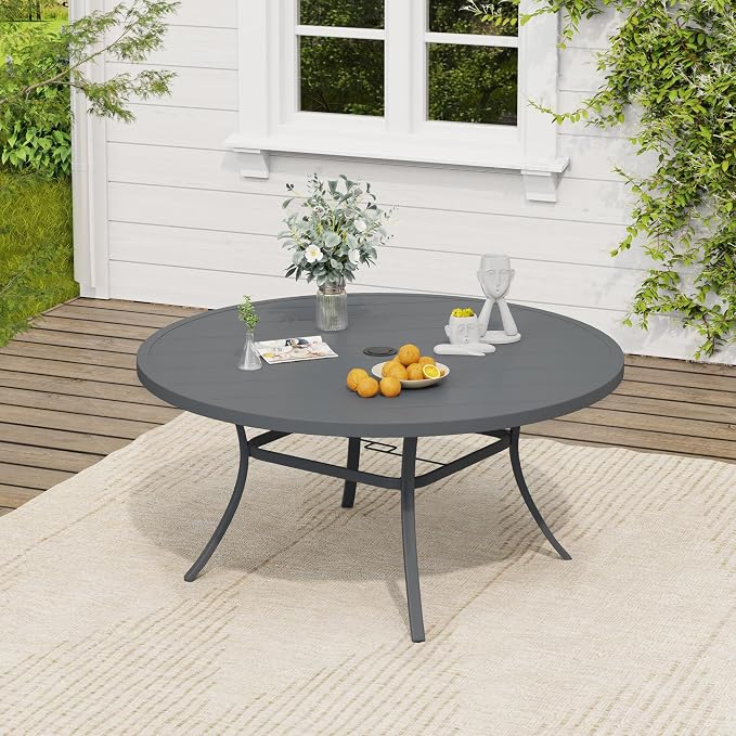 VICLLAX 50" Round Patio Table, Outdoor Dining Table - Image 4