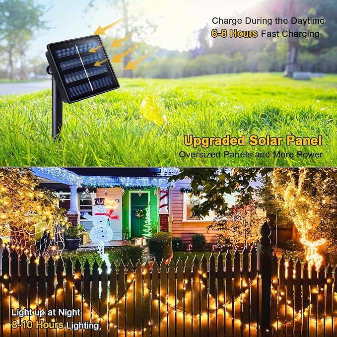 JMEXSUSS 2 Pack Solar String Lights Outdoor Waterproof, Total 400 LED 151FT - Image 9