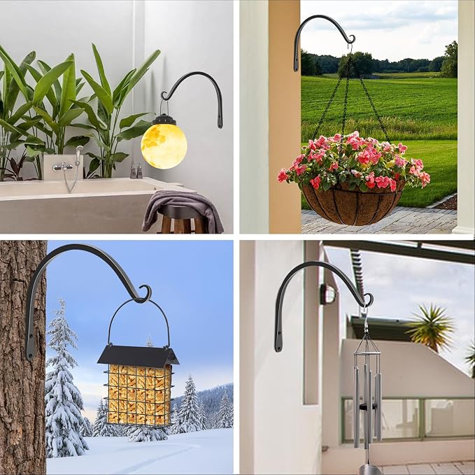 FEED GARDEN 2 Pack 10 Inch Hanging Plant Bracket Wall Hooks Decorative Plant - Image 6