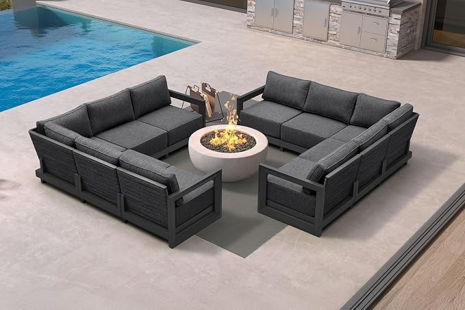 PURPLE LEAF Patio Furniture Set L-Shaped Outdoor Couch by Unknown