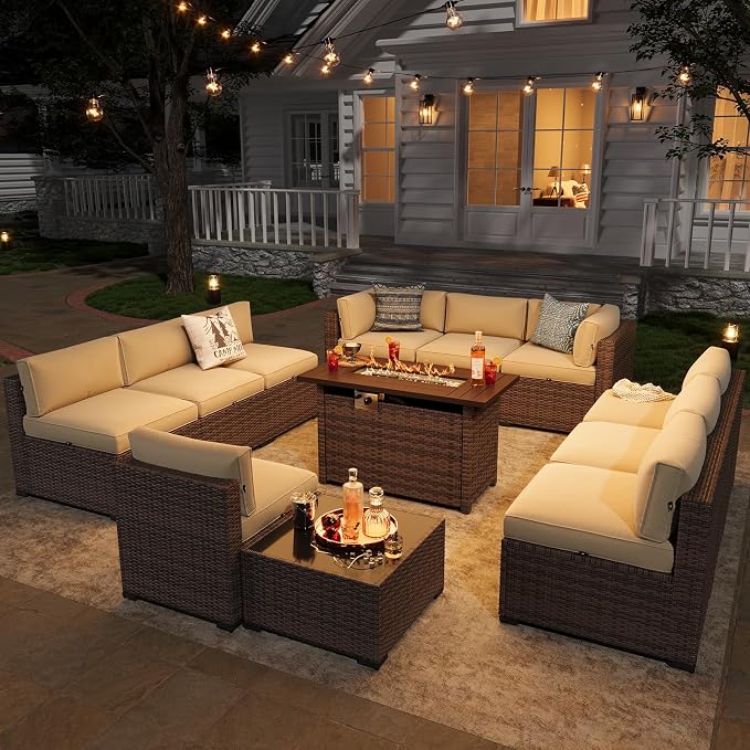 Aoxun Patio Furniture Sets, 12-Piece Outdoor Patio Furniture - Image 3