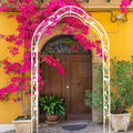 Metal Garden Arch 98.4" H White Garden Arbor Trellis by Sybrioka