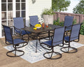 PHI VILLA Patio Dining Set for 6, Swivel Dining Chairs by PHIVILLAThepioneerofcomfortablehouseholdsupplies