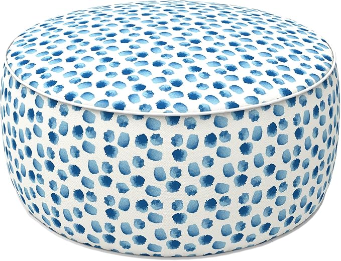 LVTXIII Outdoor Inflatable Ottoman, Portable Round Ottoman Pouf by LVTXIII