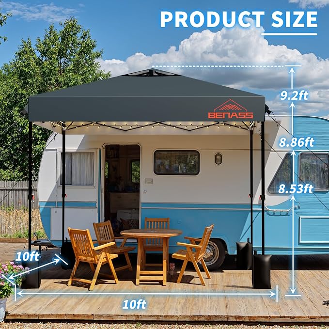 10x10 Pop Up Canopy, Easy Up Canopy Tent, Heavy Duty Tents - Image 2