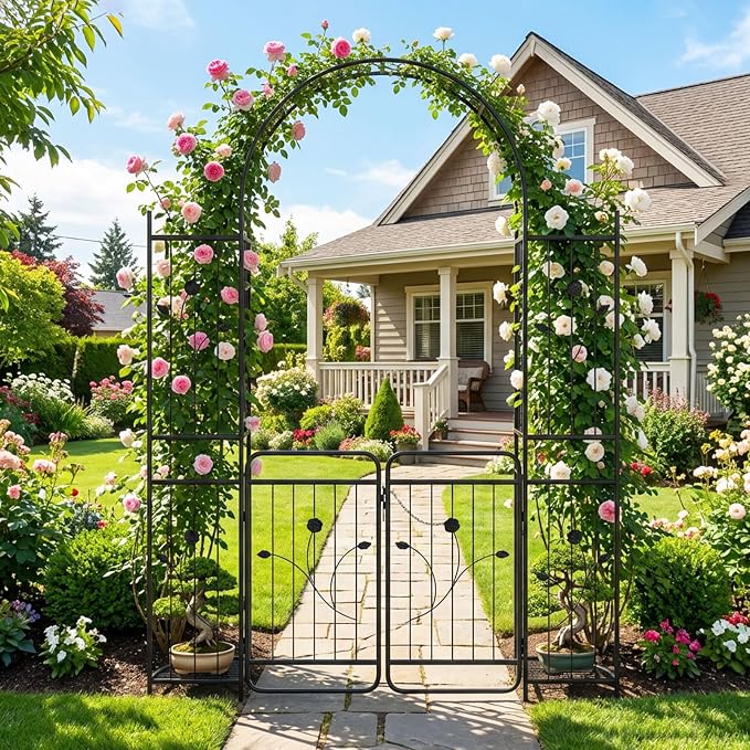 Giantex 87'' Metal Garden Arbor - Image 2