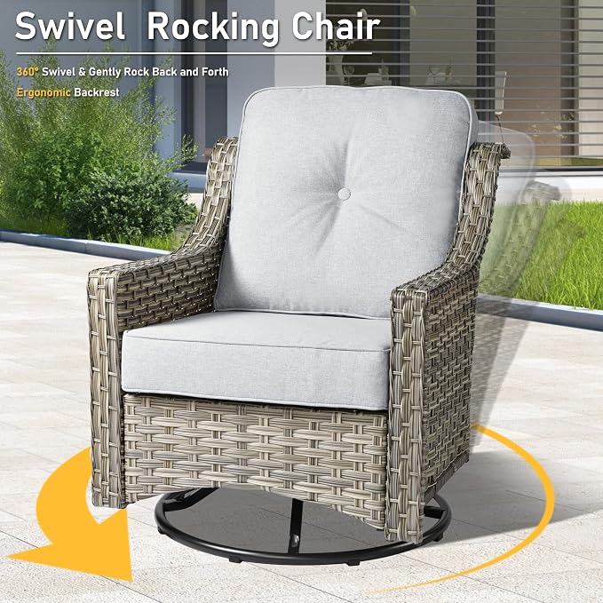 HOOOWOOO 6 Piece Patio Furniture Conversation Sets - Image 2