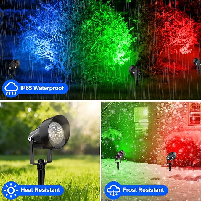 RGB Color Changing Spotlights Outdoor, LED Landscape Lighting - Image 4