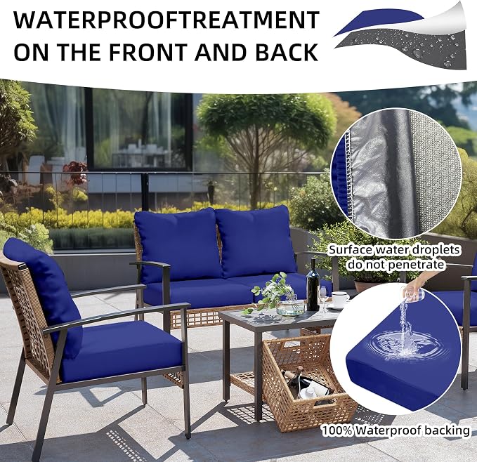 14Pcs Outdoor Cushion Covers, Patio Cushion Covers, Stretch Elastic Slipcovers - Image 4