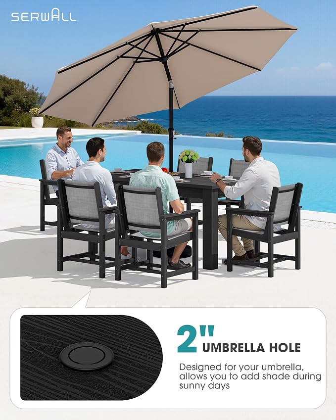 SERWALL 10 Piece Outdoor Dining Table Sets - Image 2