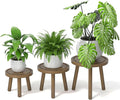 3-Pack Wood Plant Stands Indoor, Single Plant Stand by Unknown