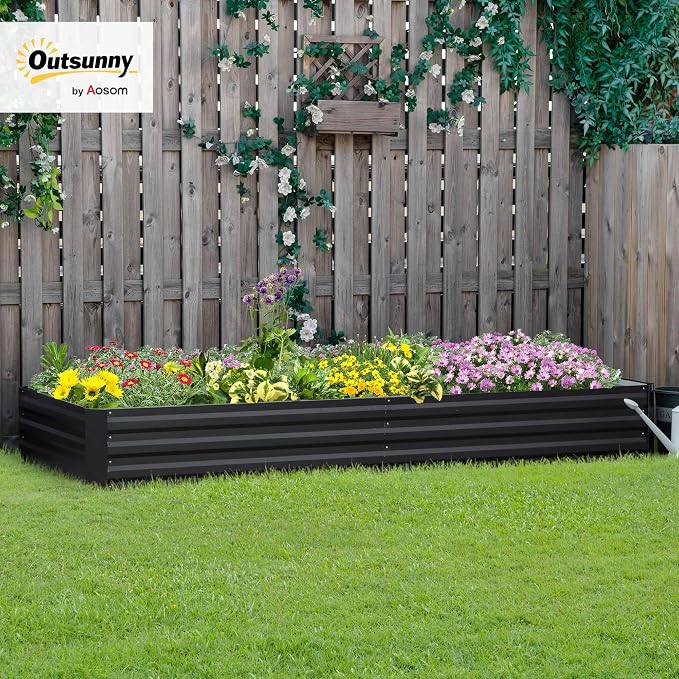 Outsunny Galvanized Raised Garden Bed, - Image 2