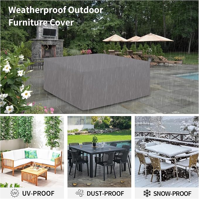 Easy-Going 600D Heavy Duty Patio Furniture Cover, Outdoor Square Table and - Image 6