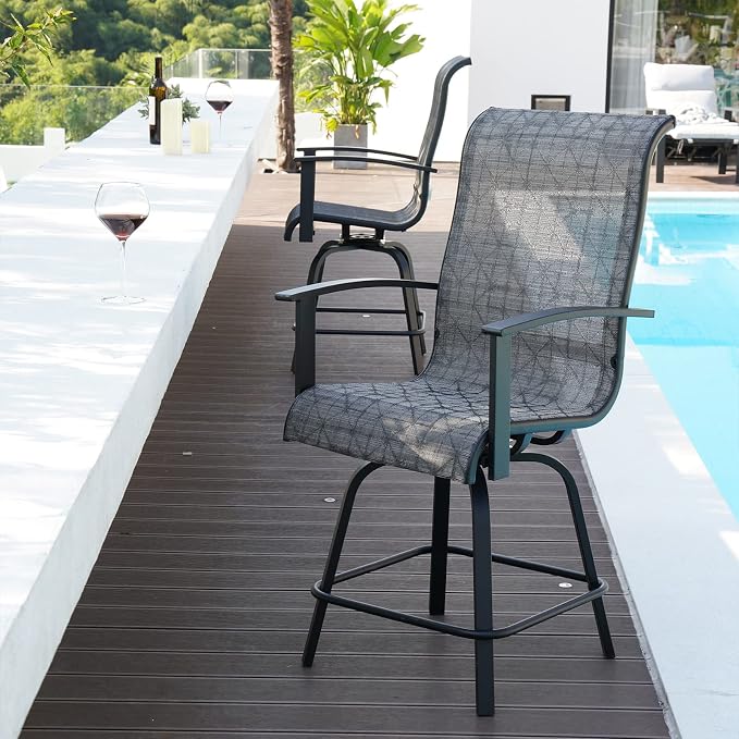 Grand patio Counter Height Swivel Bar Stools Set of 6, 24 Inch Height Patio - Image 2