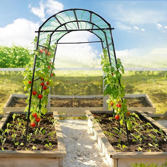 Garden Arch Tunnel Trellis for Climbing Plants Outdoor, 7 ft Tall Metal Walkway - Image 6