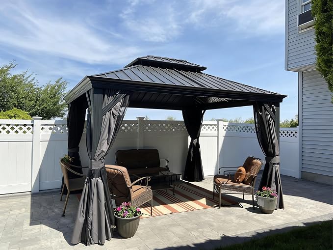 PURPLE LEAF 10' X 12' Permanent Hardtop Gazebo Aluminum Gazebo - Image 2